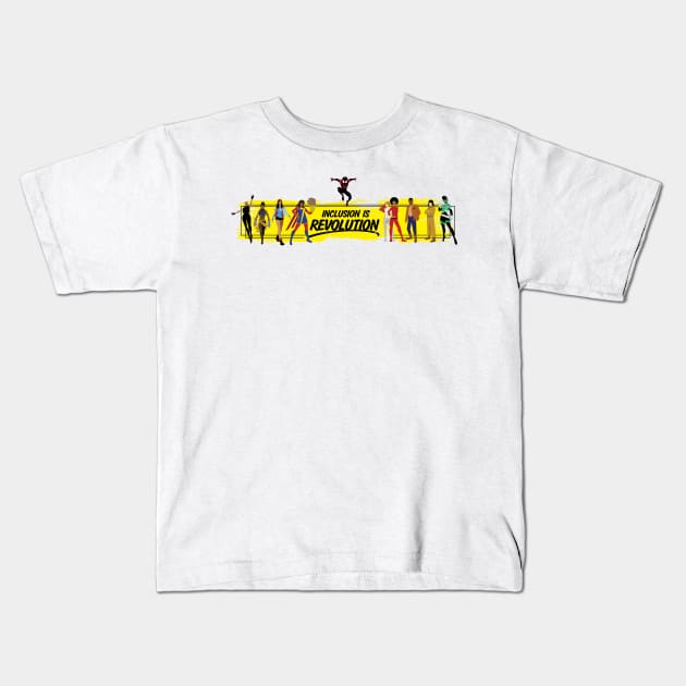 (Yellow Band) Inclusion Is Revolution Kids T-Shirt by ForAllNerds